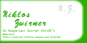 miklos zwirner business card